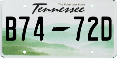 TN license plate B7472D