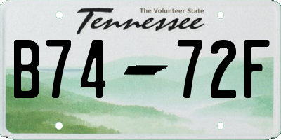 TN license plate B7472F