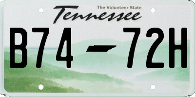 TN license plate B7472H