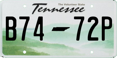 TN license plate B7472P