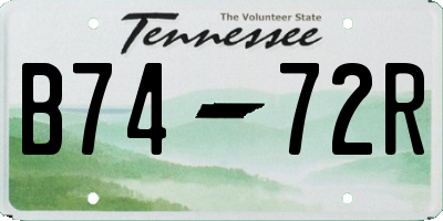 TN license plate B7472R