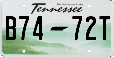 TN license plate B7472T