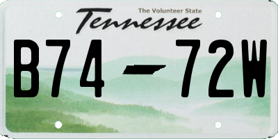 TN license plate B7472W