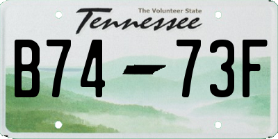 TN license plate B7473F