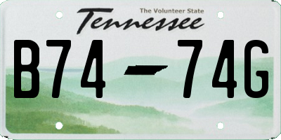 TN license plate B7474G