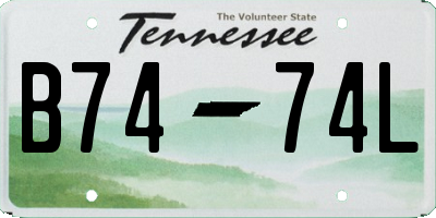 TN license plate B7474L
