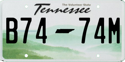TN license plate B7474M