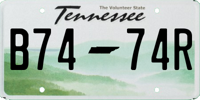 TN license plate B7474R