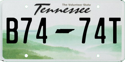 TN license plate B7474T