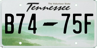 TN license plate B7475F
