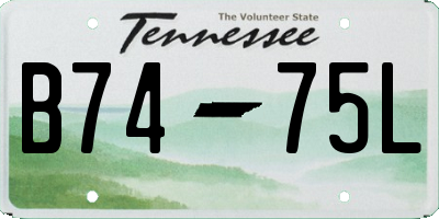 TN license plate B7475L