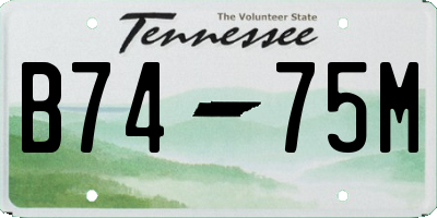 TN license plate B7475M