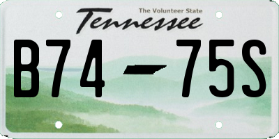 TN license plate B7475S