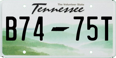 TN license plate B7475T