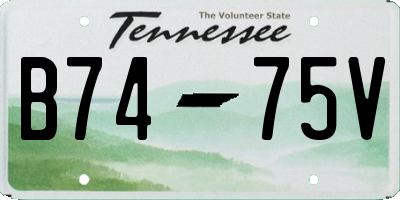 TN license plate B7475V
