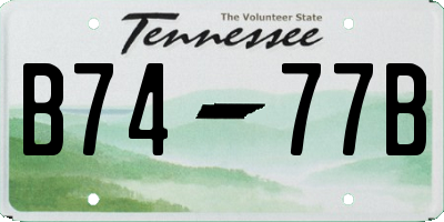 TN license plate B7477B