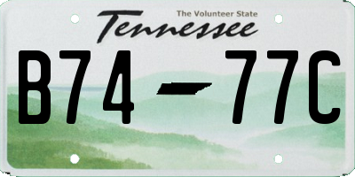 TN license plate B7477C