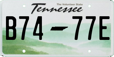 TN license plate B7477E