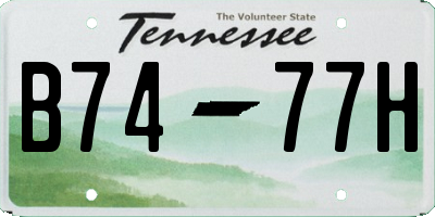 TN license plate B7477H