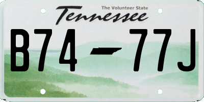 TN license plate B7477J