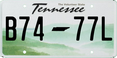 TN license plate B7477L