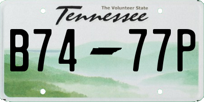 TN license plate B7477P