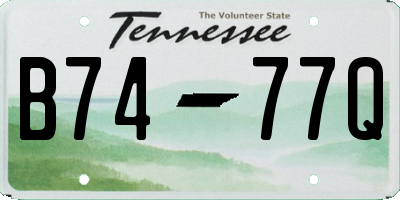 TN license plate B7477Q