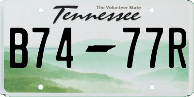 TN license plate B7477R