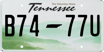 TN license plate B7477U