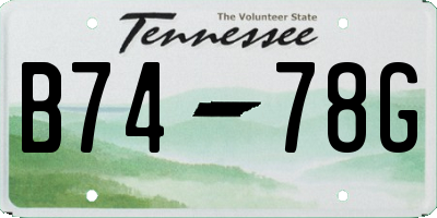 TN license plate B7478G