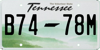 TN license plate B7478M