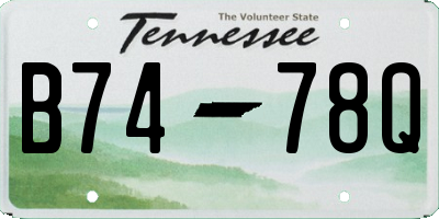 TN license plate B7478Q