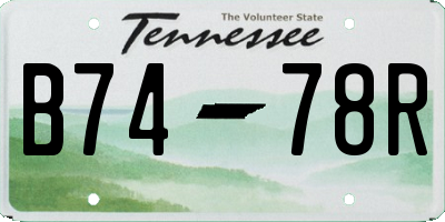 TN license plate B7478R
