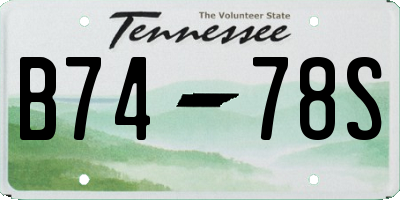 TN license plate B7478S