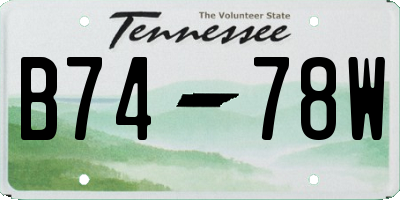 TN license plate B7478W