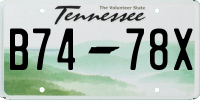 TN license plate B7478X