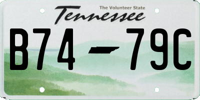TN license plate B7479C