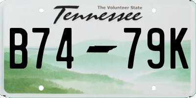TN license plate B7479K