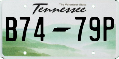 TN license plate B7479P