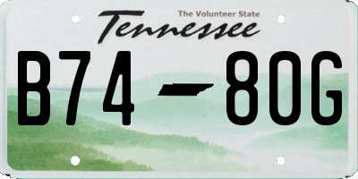 TN license plate B7480G