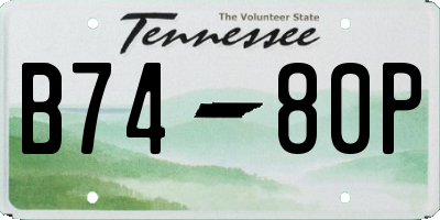 TN license plate B7480P