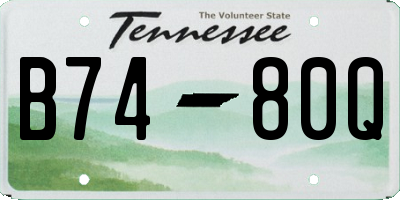 TN license plate B7480Q
