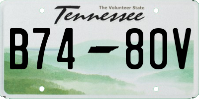 TN license plate B7480V