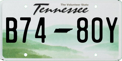 TN license plate B7480Y
