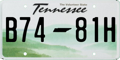 TN license plate B7481H