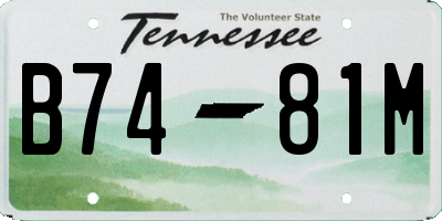 TN license plate B7481M