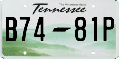 TN license plate B7481P