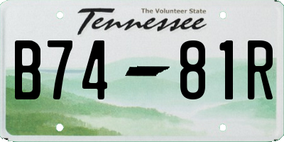 TN license plate B7481R