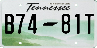 TN license plate B7481T
