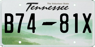 TN license plate B7481X